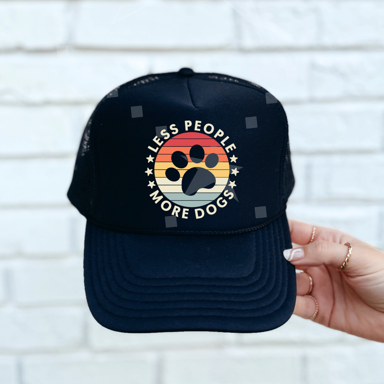 Less People More Dogs Foam Trucker Hat