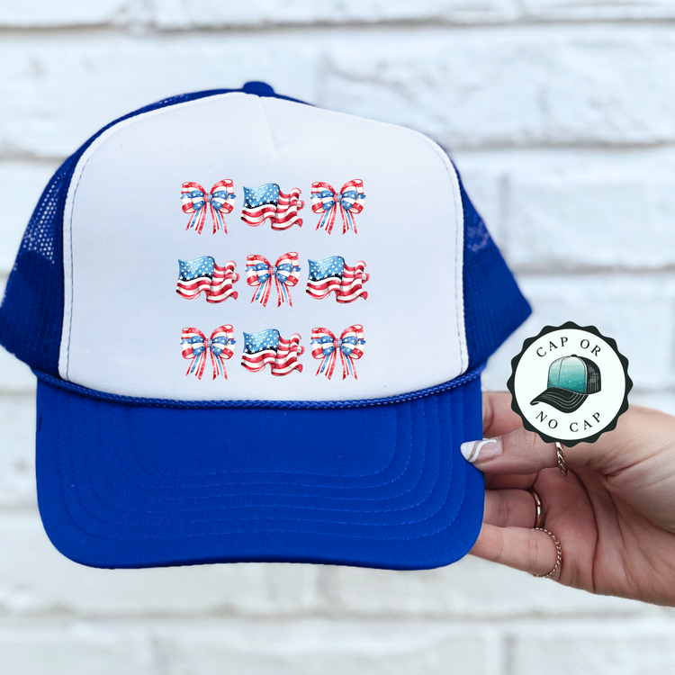 Coquette 4th of July Face Foam Trucker Hat