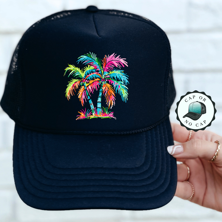 Retro PalmTree Foam Trucker Hat