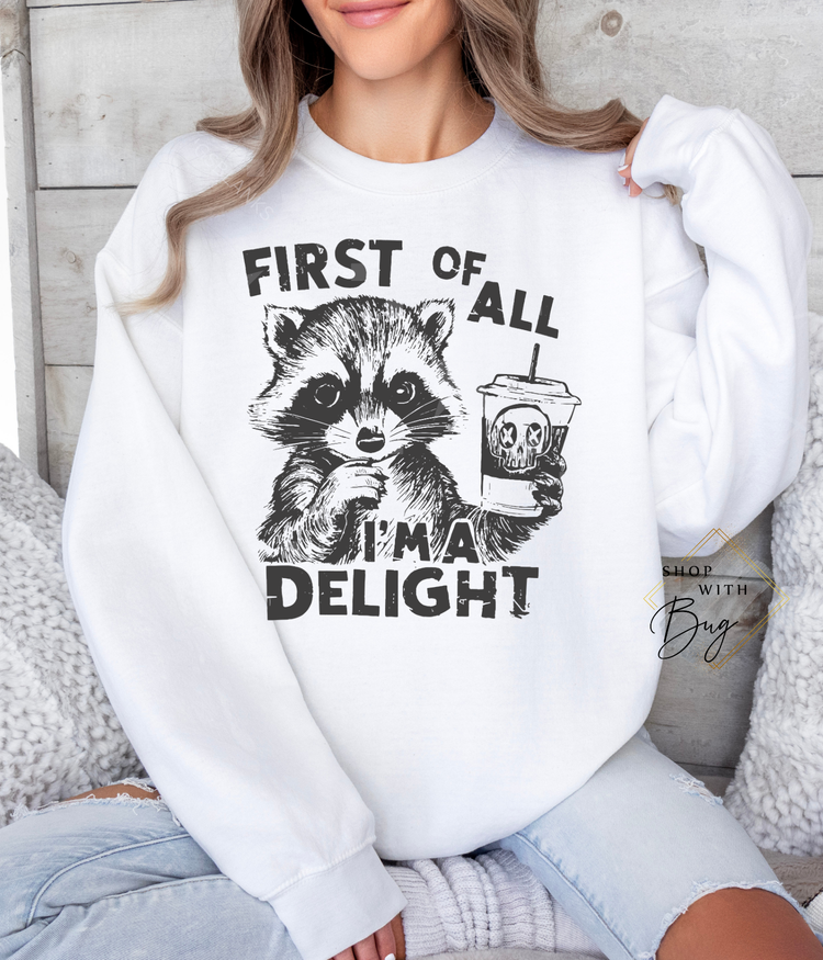 First Of All I'm a delight Sweater
