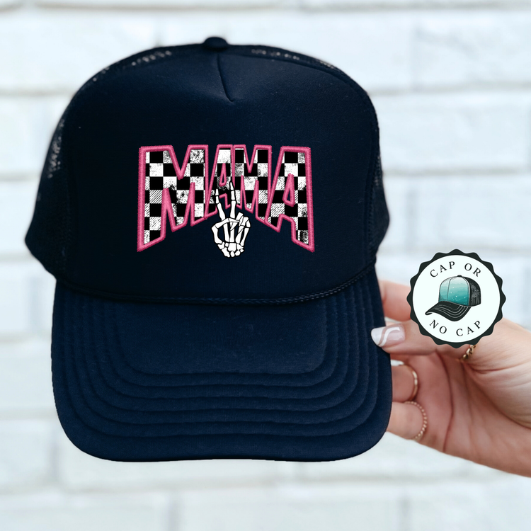 Mama Peace Skull Foam Trucker Hat