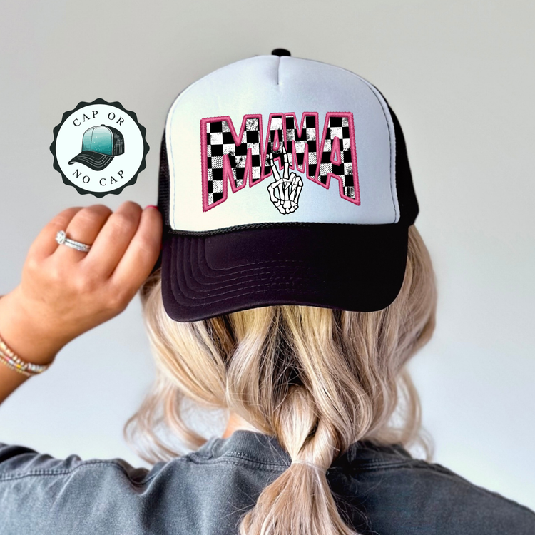 Mama Peace Skull Foam Trucker Hat