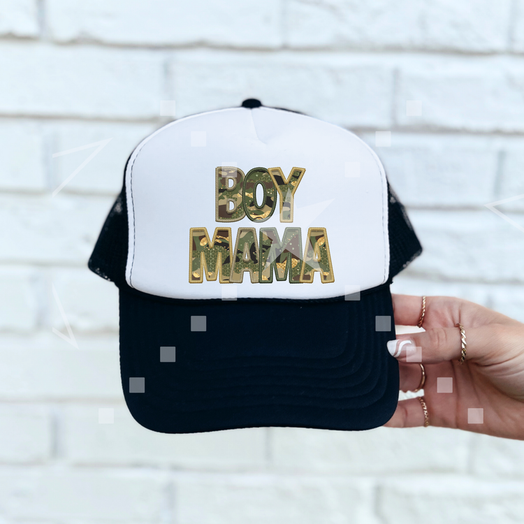 Boy Mama Camo Foam Trucker Hat