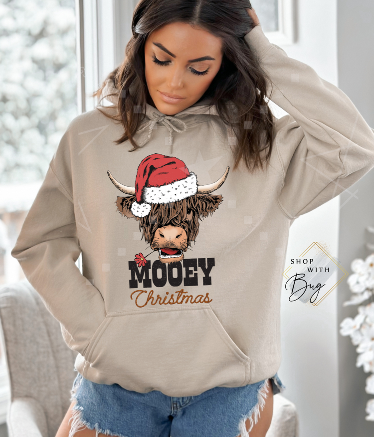 Mooey Christmas Hoodie or CrewNeck