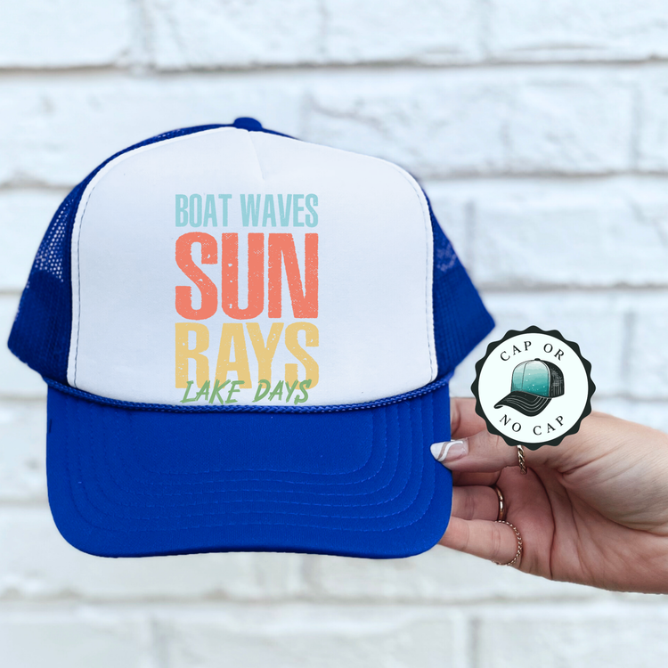 Boat Waves Sun Rays Foam Trucker Hat