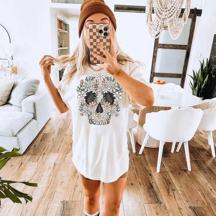 Flower Skull Short Sleeve Shirt