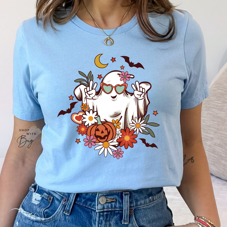 Peace Girly Ghost Short Sleeve Shirt