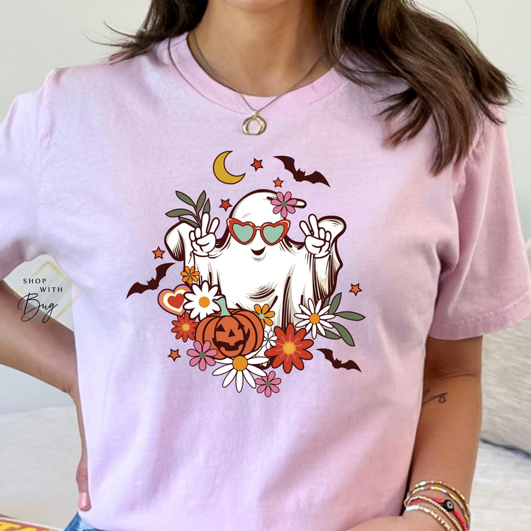 Peace Girly Ghost Short Sleeve Shirt