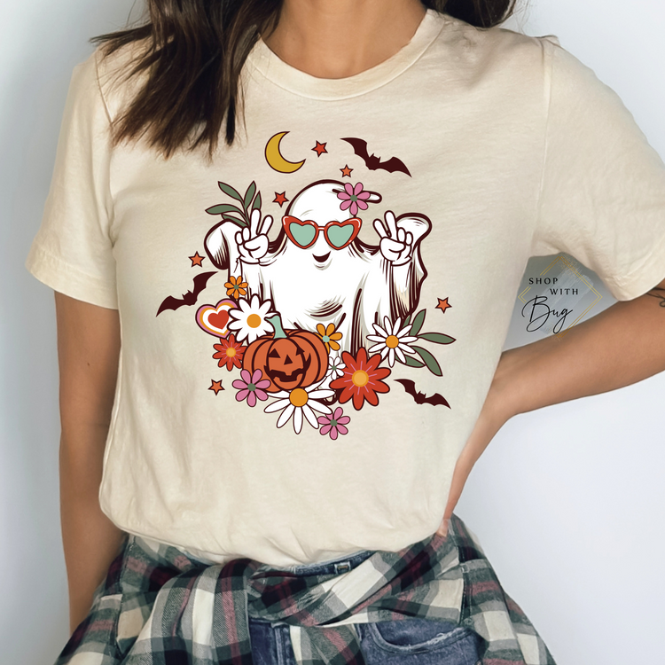 Peace Girly Ghost Short Sleeve Shirt