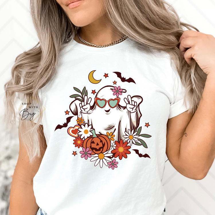 Peace Girly Ghost Short Sleeve Shirt