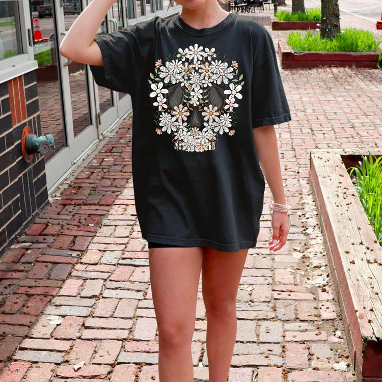Flower Skull Short Sleeve Shirt