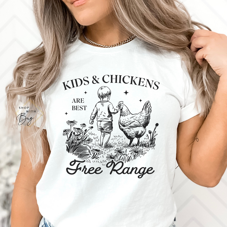 Kids and Chickens Free Range T-shirt