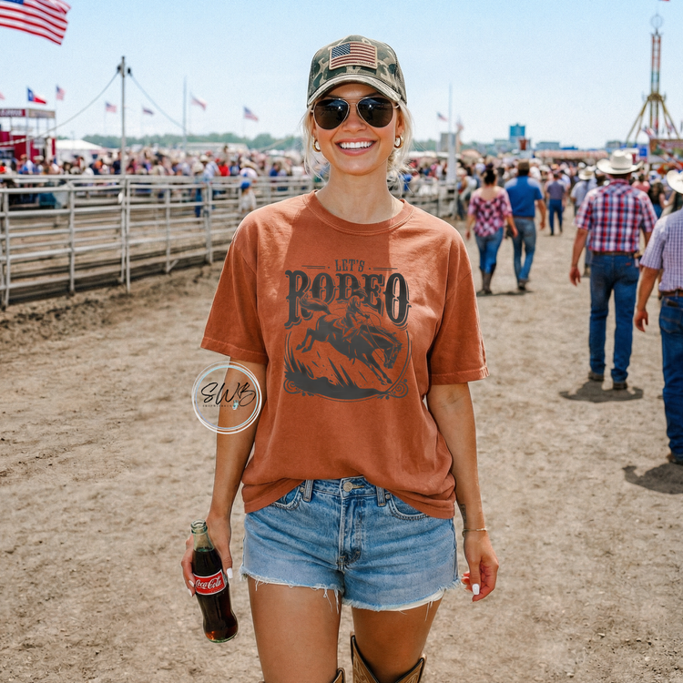 Lets Rodeo Comfort Colors Adult Tee