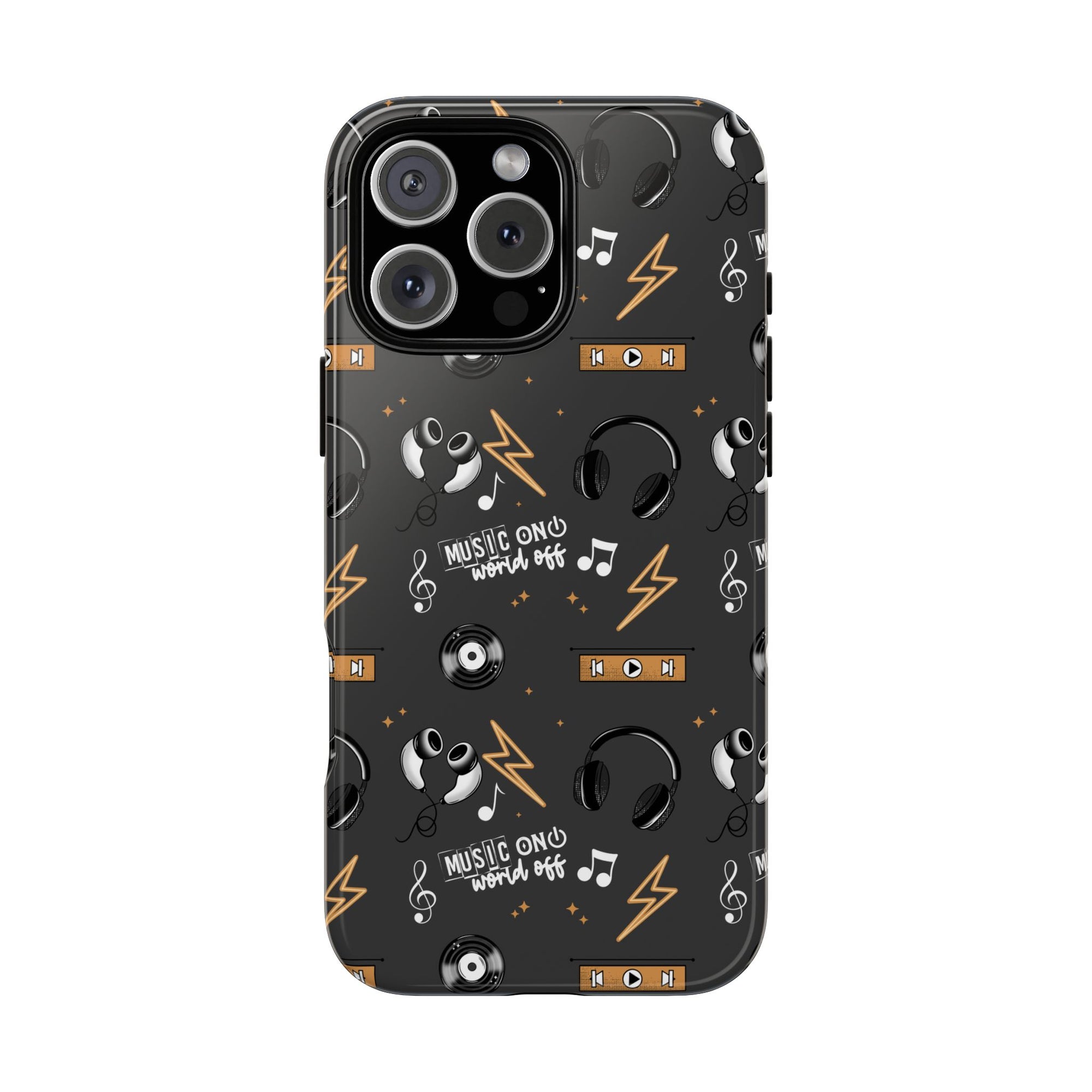 Music on World off Themed Phone Case, Floral Music tough case Case, Cute Dj Phone Cover
