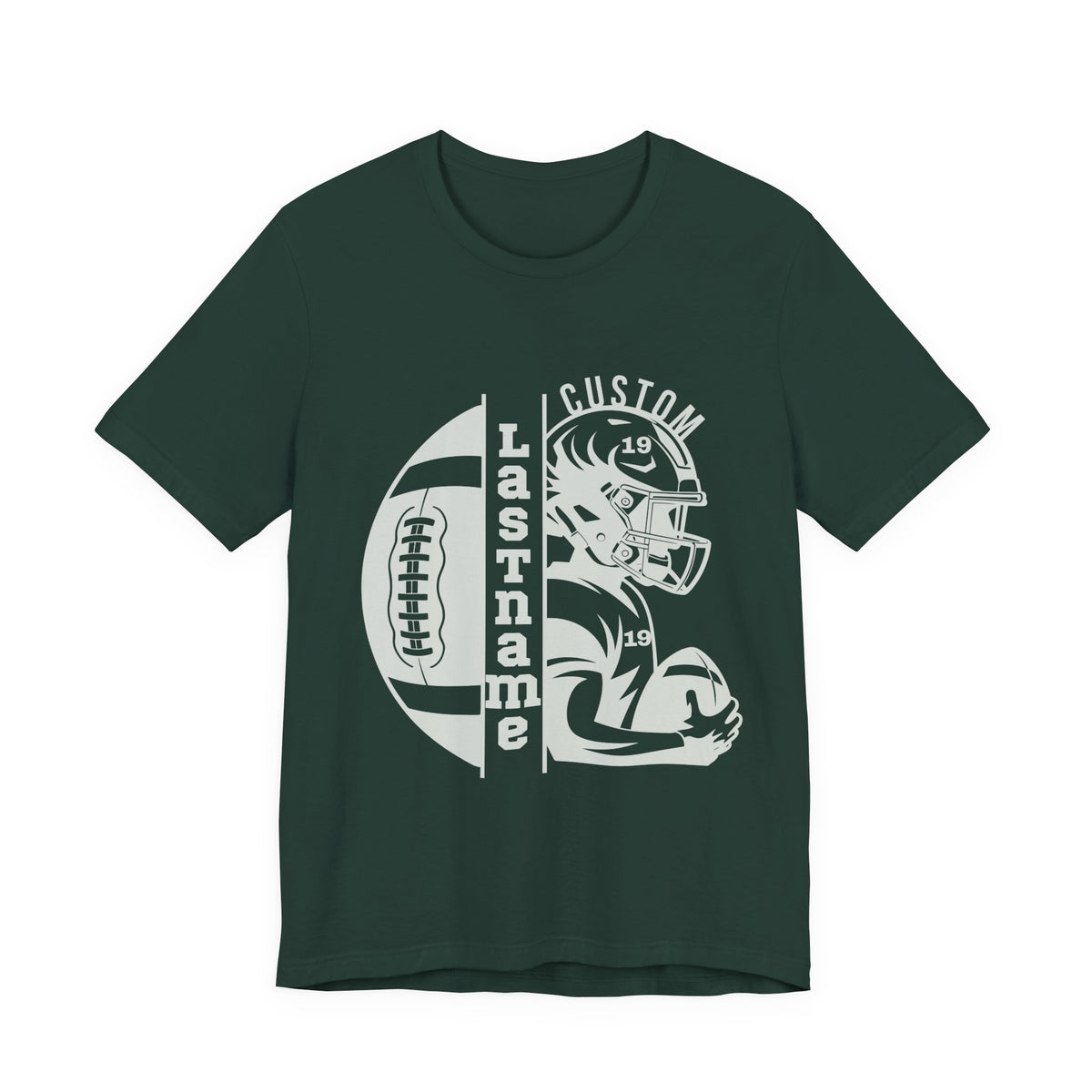 Custom Football Name, Number and Team Name Unisex T-Shirt