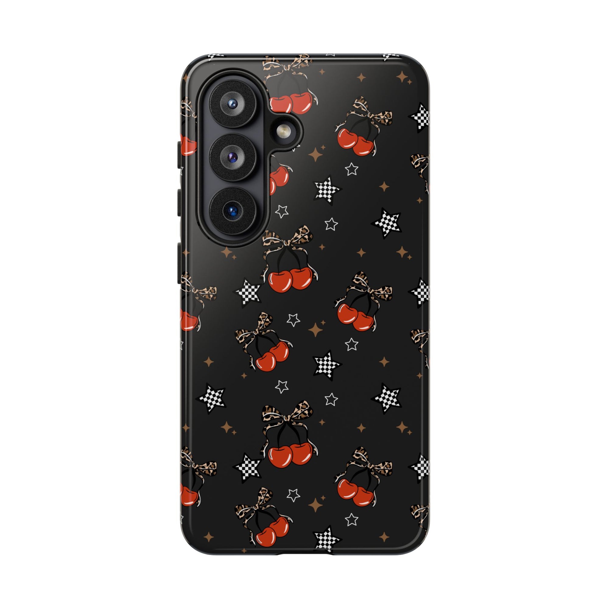 Cherry Leopard Stars Phone Case, Cherry tough case Case, Cute Punk Phone Cover