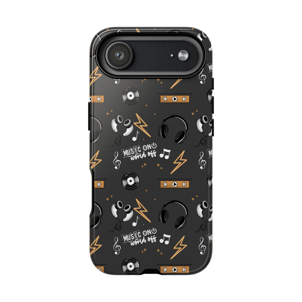Music on World off Themed Phone Case, Floral Music tough case Case, Cute Dj Phone Cover