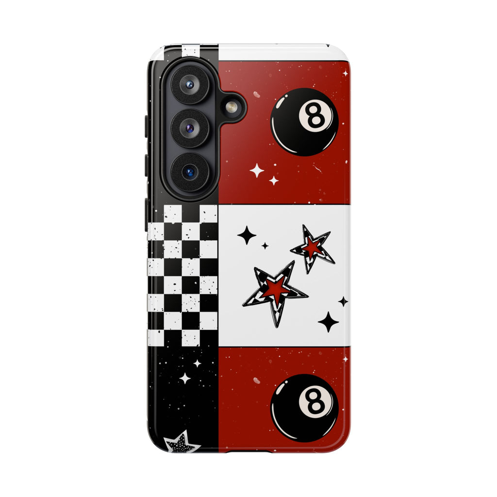 Retro Checkered Red Phone Case, Punk tough case Case, Cute stars Phone Cover