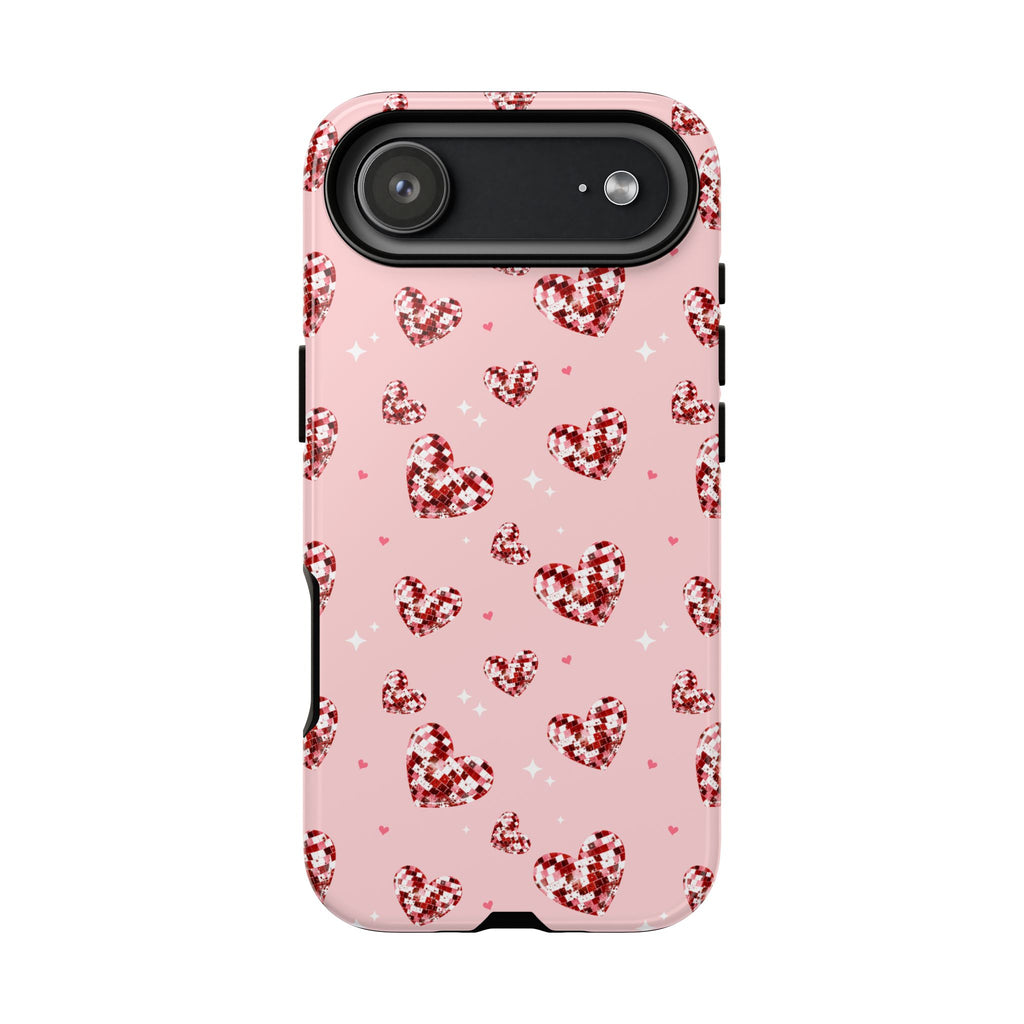 Disco Heart Themed Phone Case, Hearts tough case Case, Cute Hearts Phone Cover