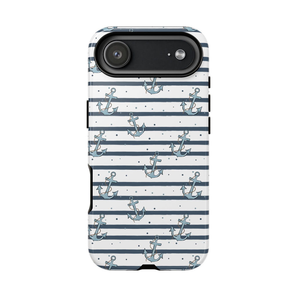 Anchor Striped Themed Phone Case, Navy tough case Case, Cute ocean Phone Cover