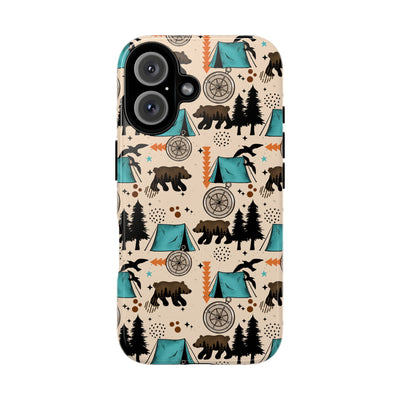 Camping Themed Phone Case, Bear tough case Case, Cute Nature Phone Cover