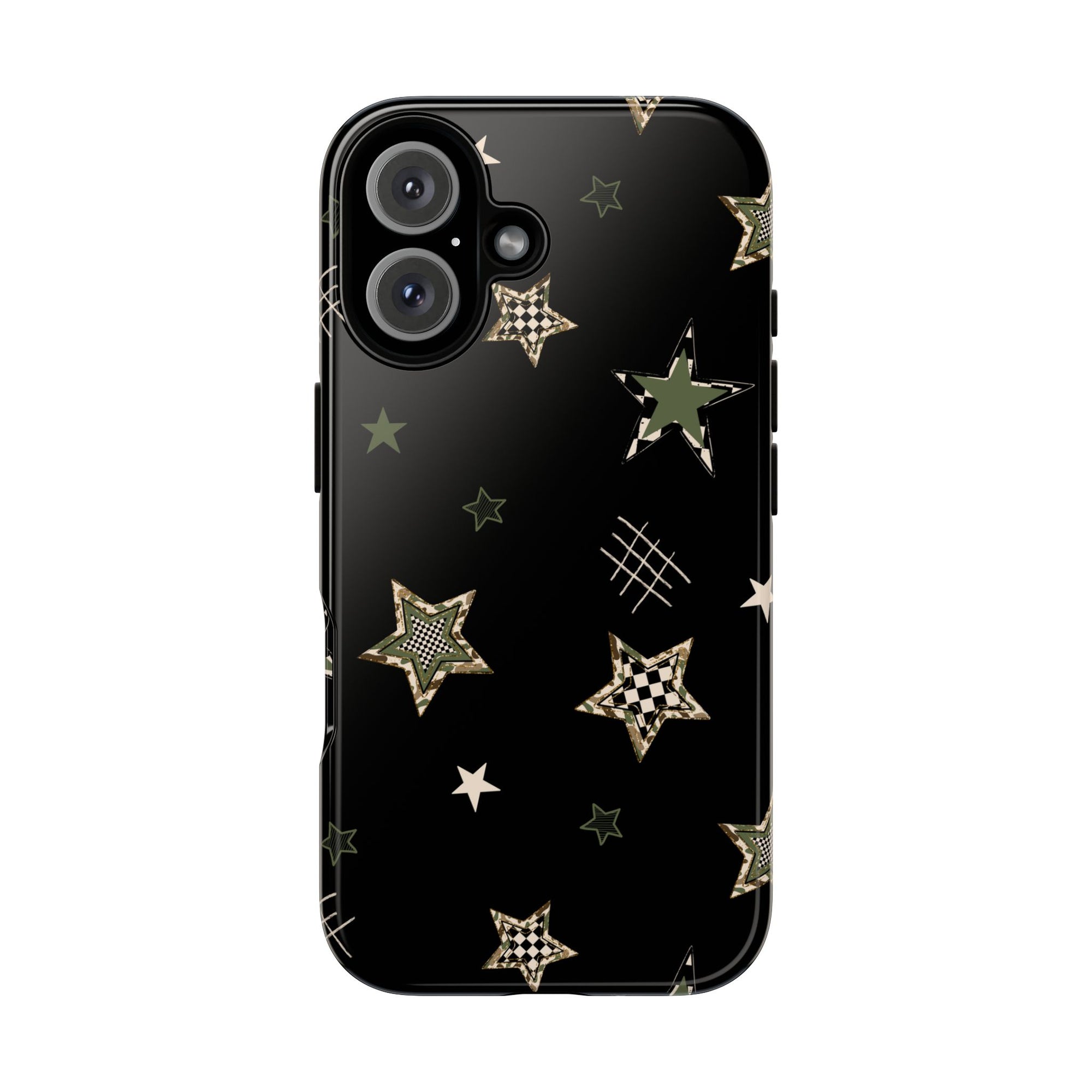 Camo Stars Phone Case, Floral Checkered Camo tough case Case, Cute Phone Cover