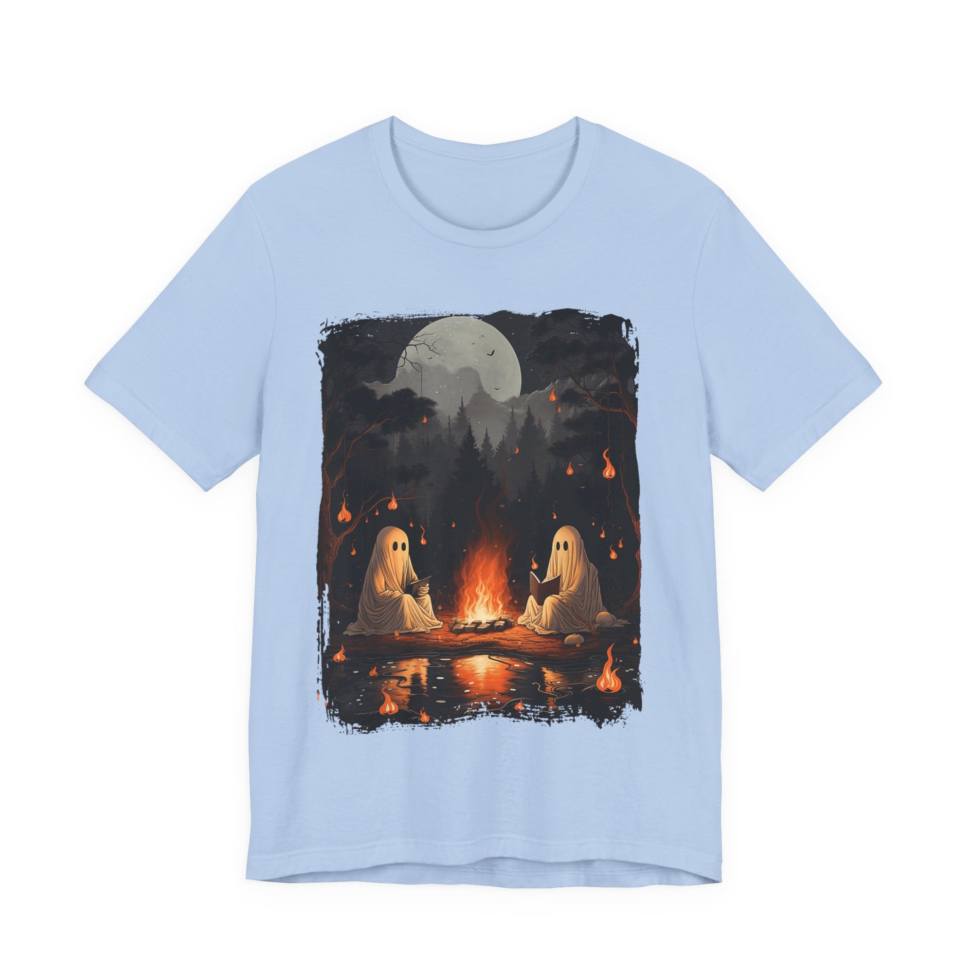 Ghost Reading  While Camping Womens T-Shirt