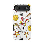 Softball Star Themed Phone Case, Stars checkered tough case Case, Cute Bow Phone Cover