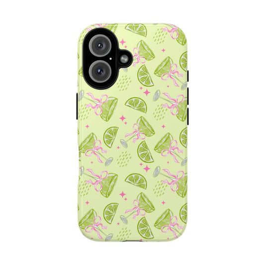 Margarita Phone Case, Floral Pink Bow tough case Case, Cute Fun Phone Cover