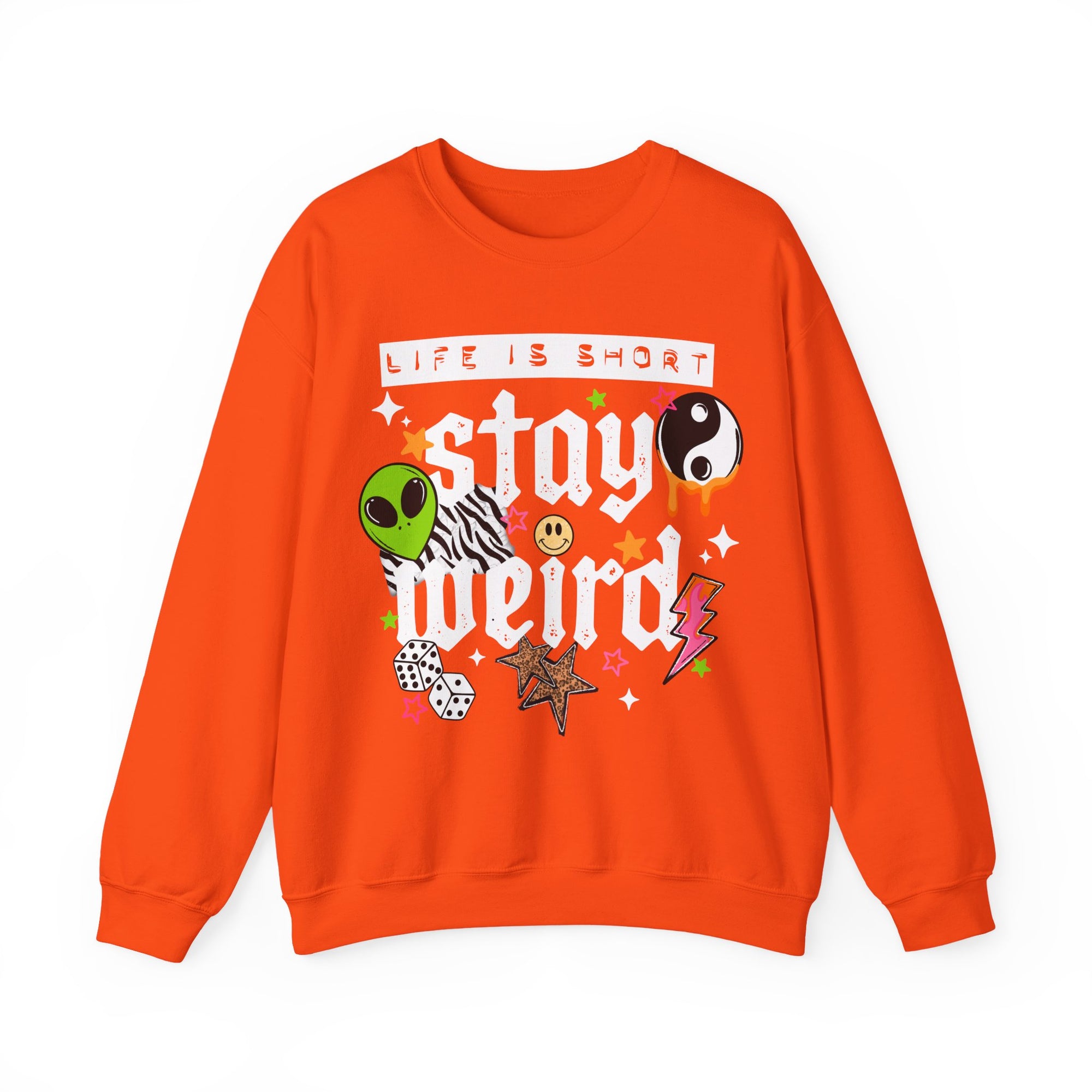 Stay Weird Sweatshirt, Trendy ADHD Sweater, Retro  Sweater, YingYang Vibes, Cute Weird Sweatshirt, Stars