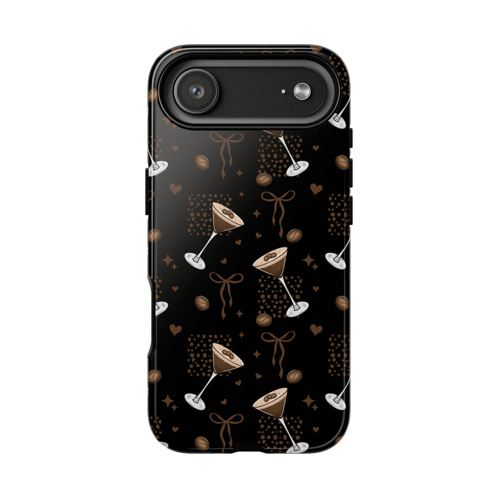 Espresso Martini Phone Case, Bow tough case Case, Cute coffee Phone Cover