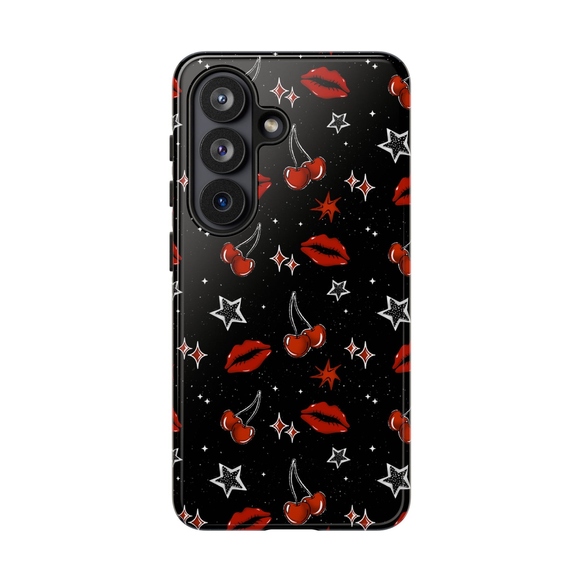 Cherry Lips Stars Phone Case, Cherry tough case Case, Cute Punk Phone Cover