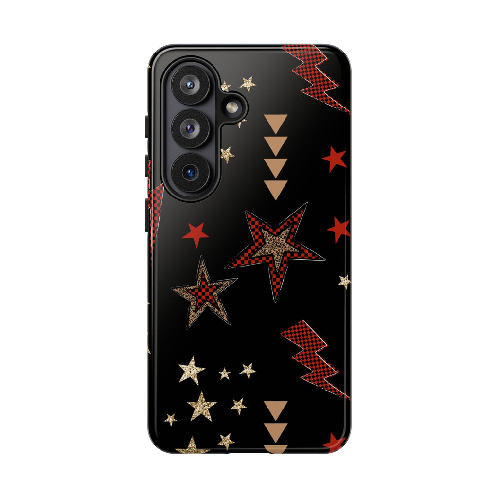 Retro Checkered Stars Phone Case, Punk tough case Case, Cute stars Phone Cover