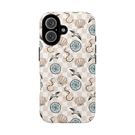 Salty Ocean Phone Case, Beach tough case Case, Cute checkered Phone Cover