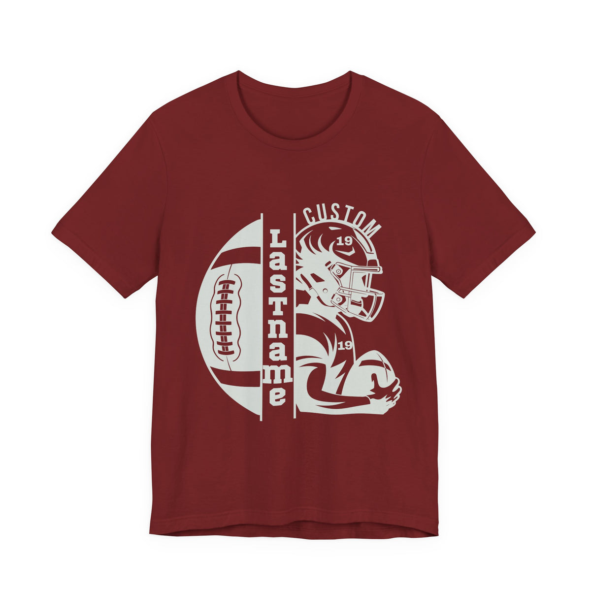Custom Football Name, Number and Team Name Unisex T-Shirt