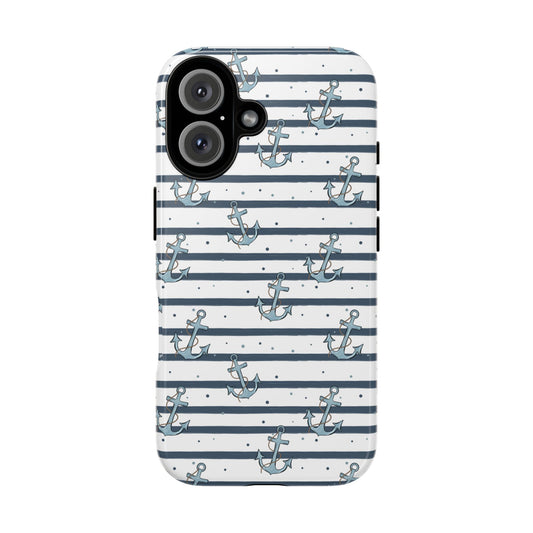 Anchor Striped Themed Phone Case, Navy tough case Case, Cute ocean Phone Cover