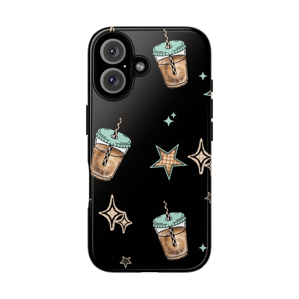 Iced Coffee Phone Case, Checkered tough case Case, Cute coffee Phone Cover