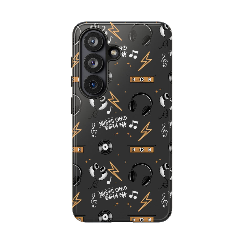 Music on World off Themed Phone Case, Floral Music tough case Case, Cute Dj Phone Cover