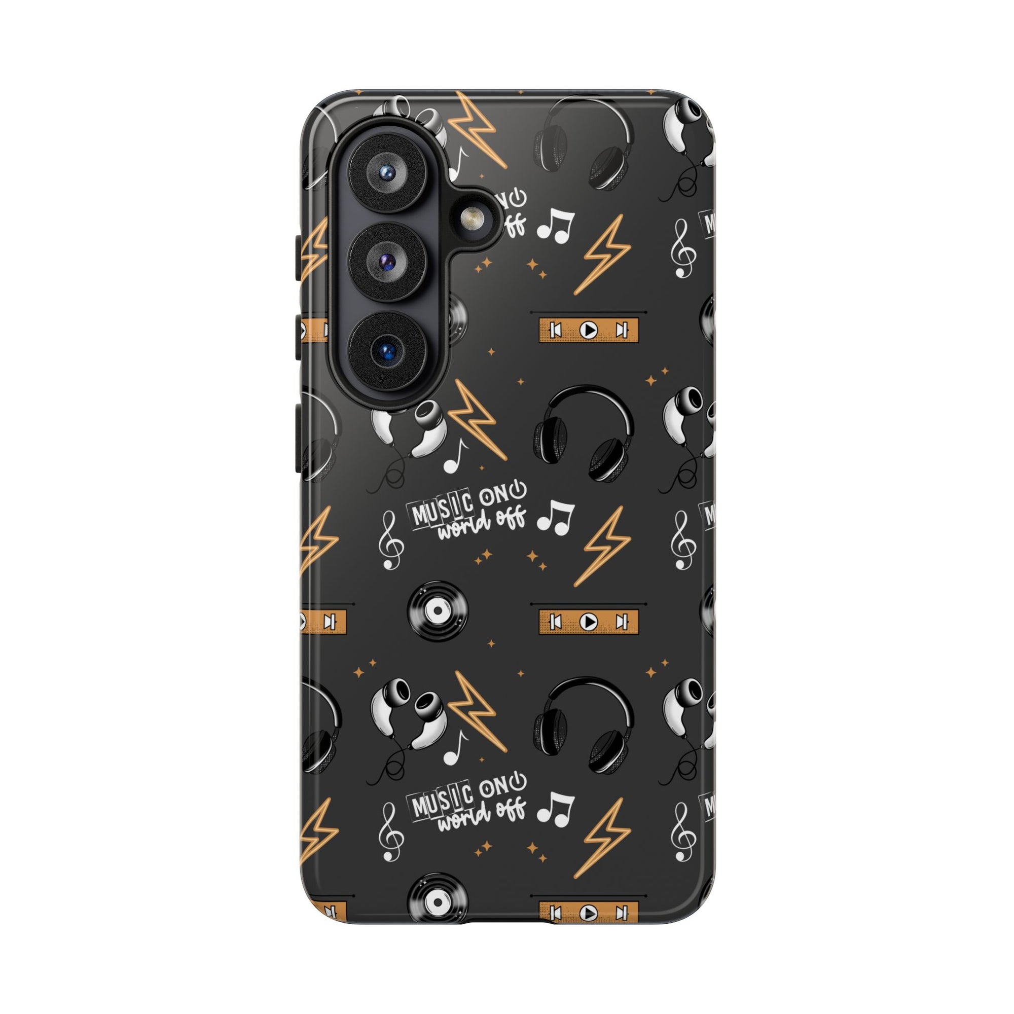 Music on World off Themed Phone Case, Floral Music tough case Case, Cute Dj Phone Cover