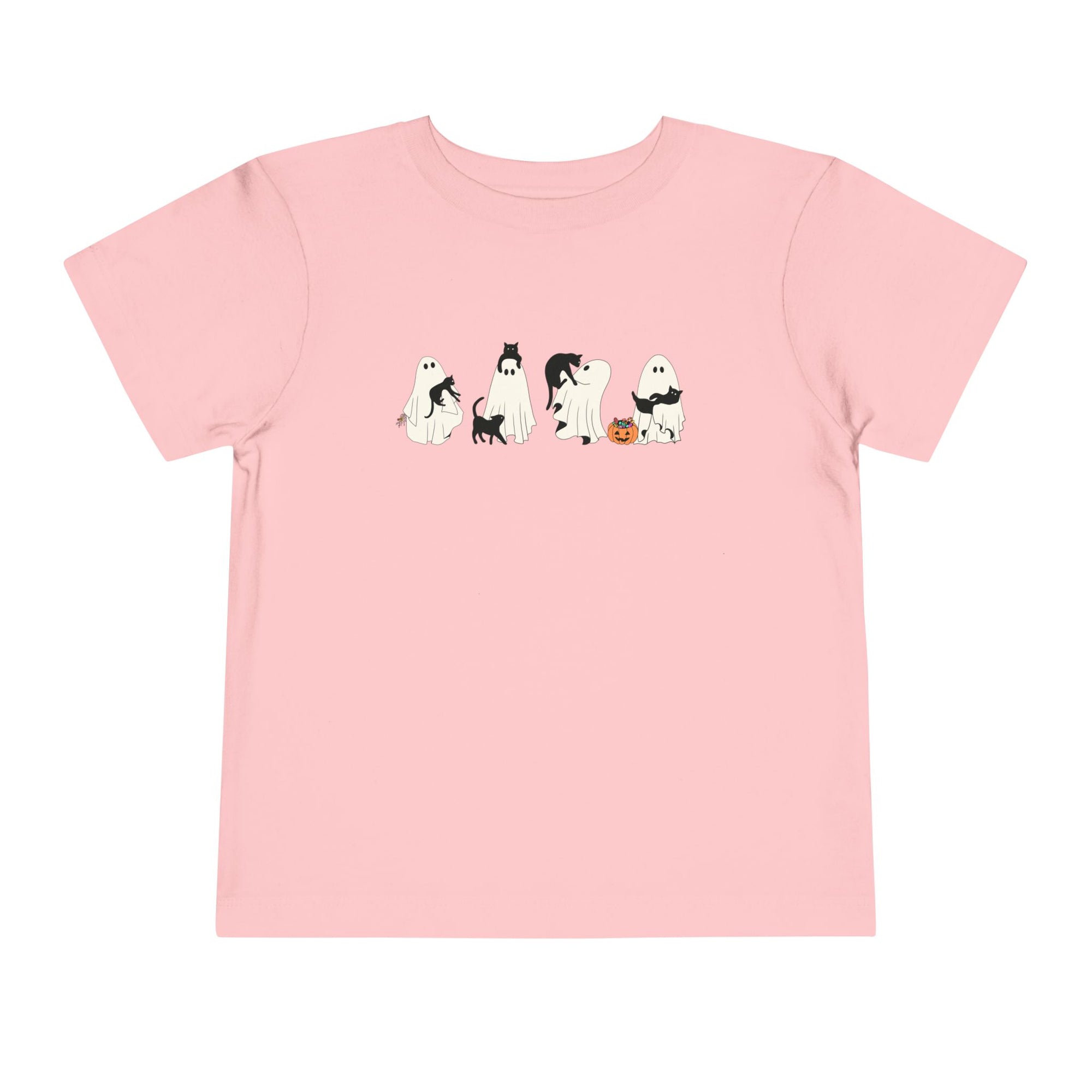 Cat Ghost Halloween Toddler Short Sleeve Tee