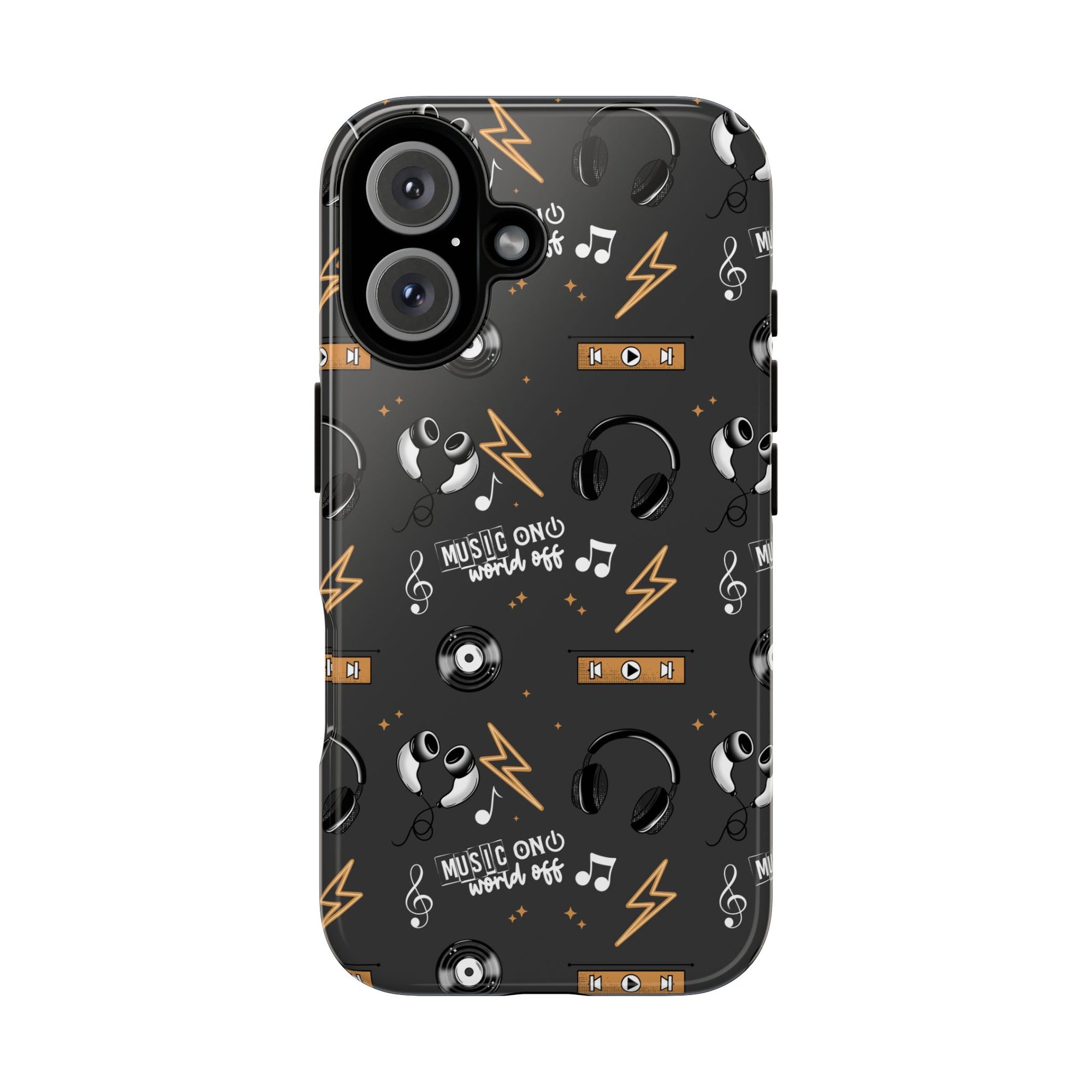 Music on World off Themed Phone Case, Floral Music tough case Case, Cute Dj Phone Cover