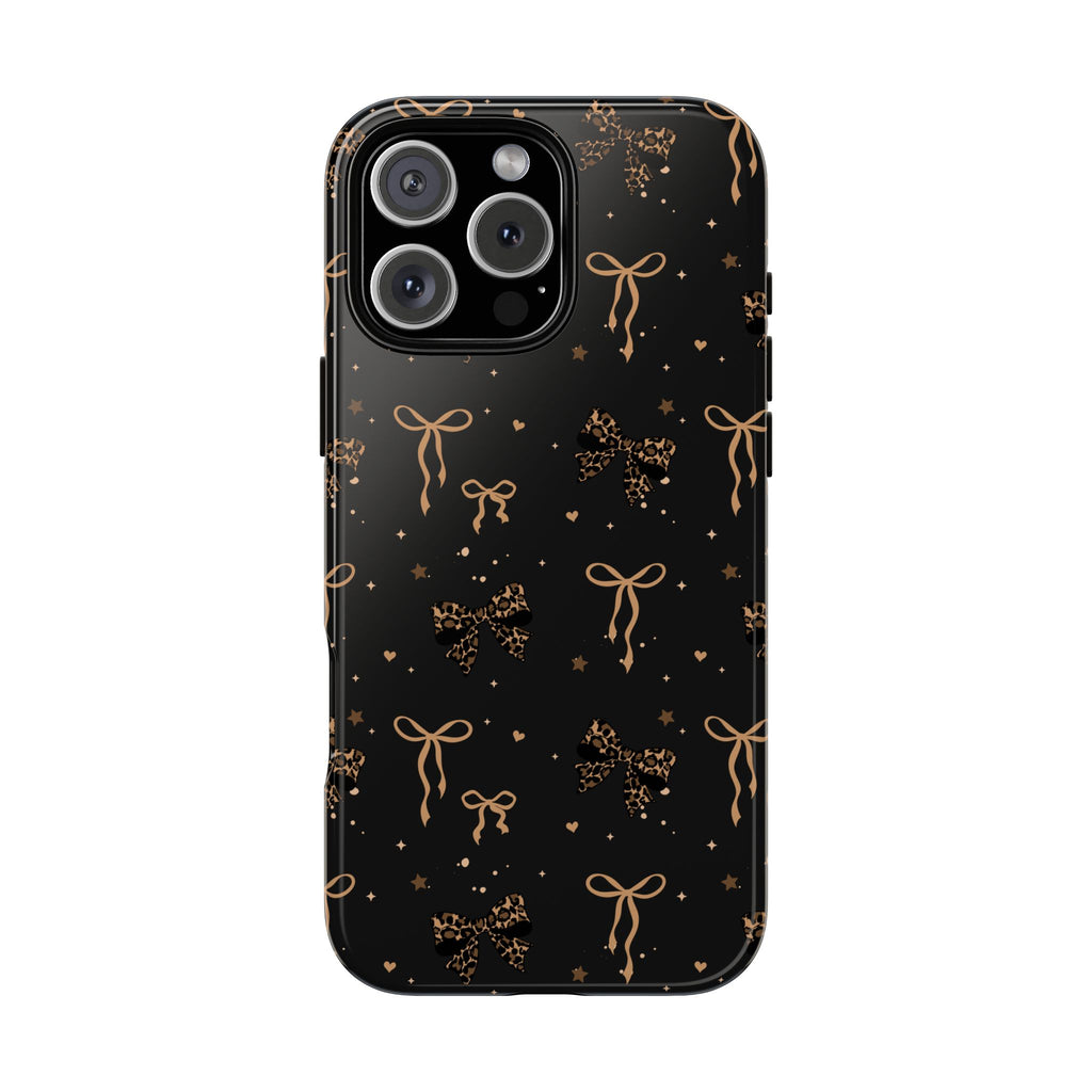 Leopard Bow Themed Phone Case, Leopard tough case Case, Cute Bow  Phone Cover