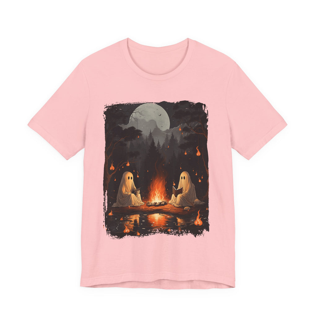 Ghost Reading  While Camping Womens T-Shirt