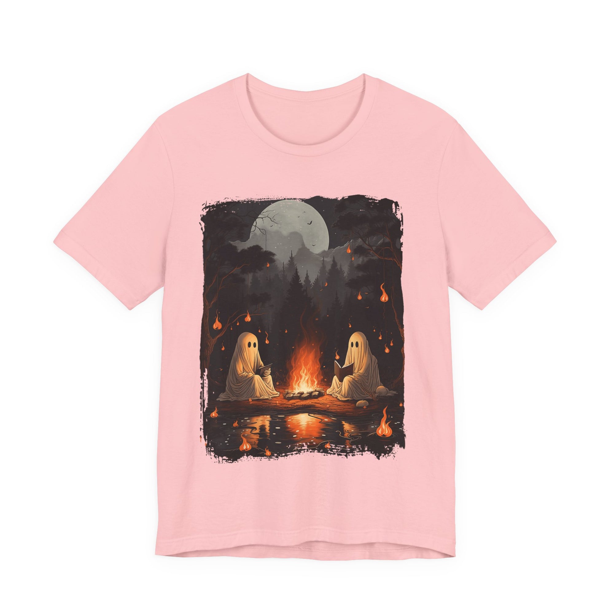 Ghost Reading  While Camping Womens T-Shirt
