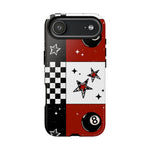 Retro Checkered Red Phone Case, Punk tough case Case, Cute stars Phone Cover
