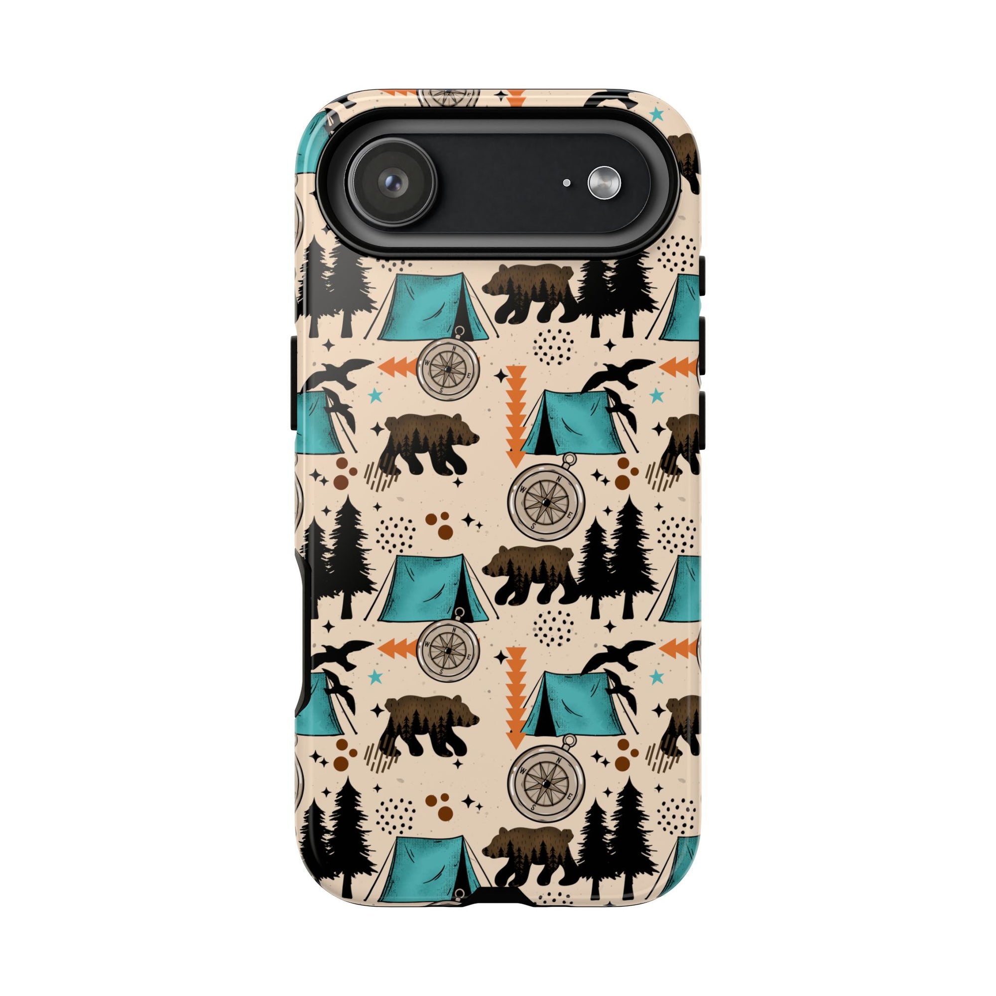 Camping Themed Phone Case, Bear tough case Case, Cute Nature Phone Cover