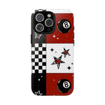 Retro Checkered Red Phone Case, Punk tough case Case, Cute stars Phone Cover