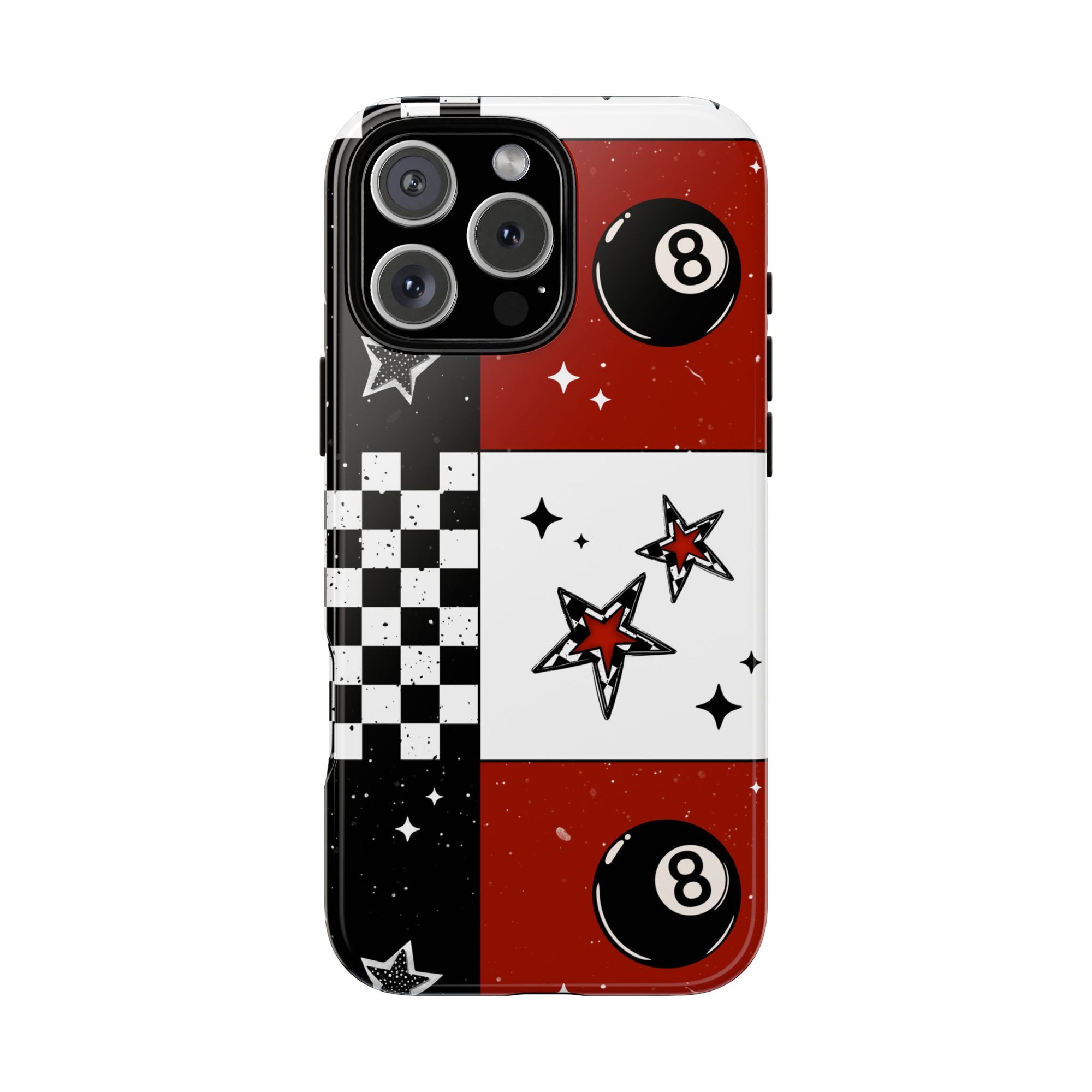 Retro Checkered Red Phone Case, Punk tough case Case, Cute stars Phone Cover