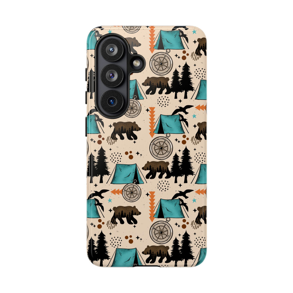 Camping Themed Phone Case, Bear tough case Case, Cute Nature Phone Cover