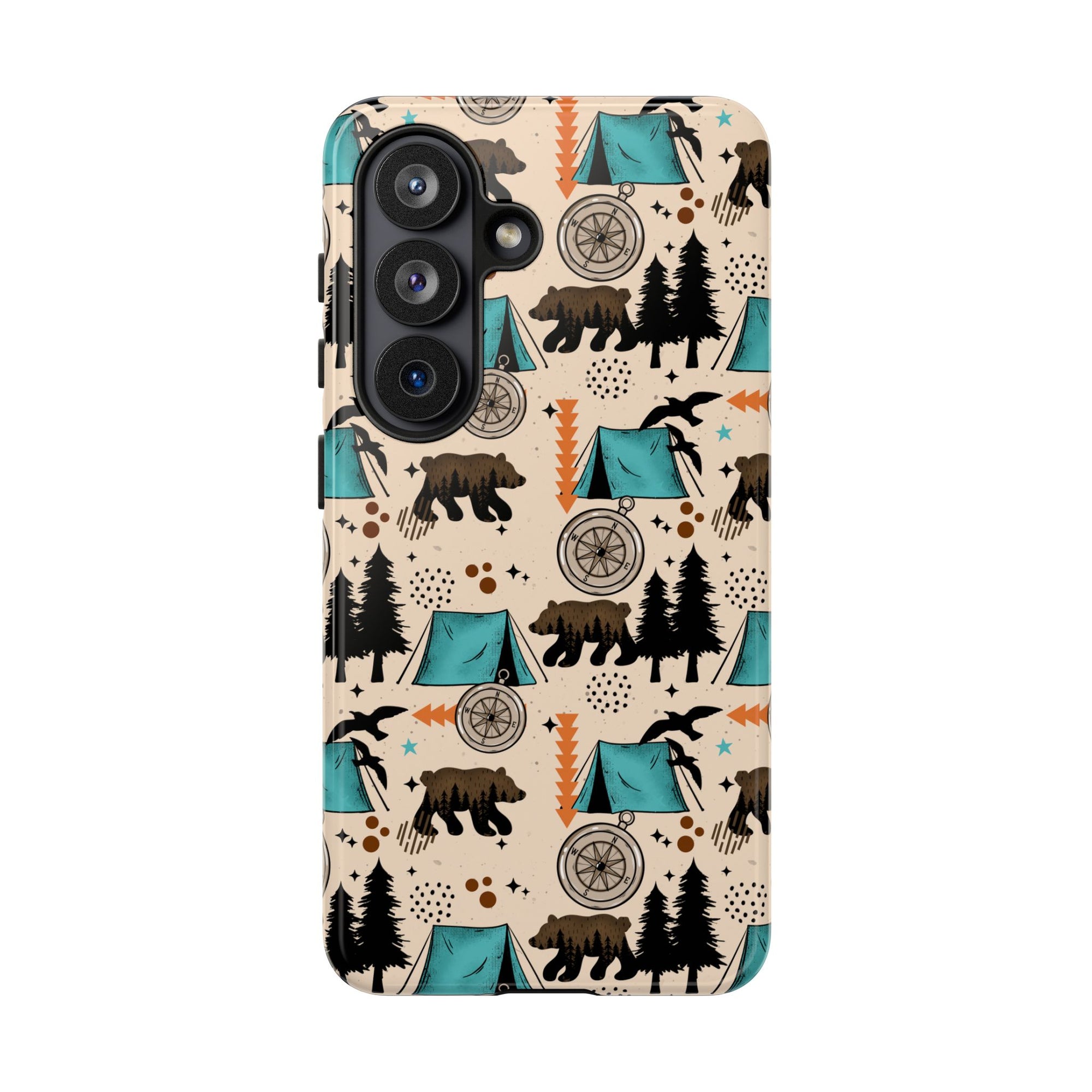 Camping Themed Phone Case, Bear tough case Case, Cute Nature Phone Cover